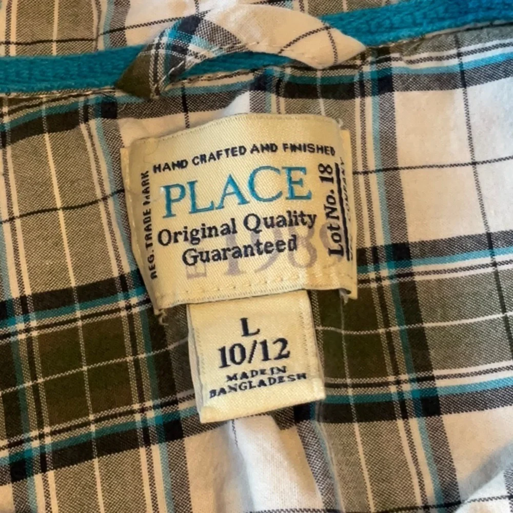 Place White and Gray Button Down Shirt